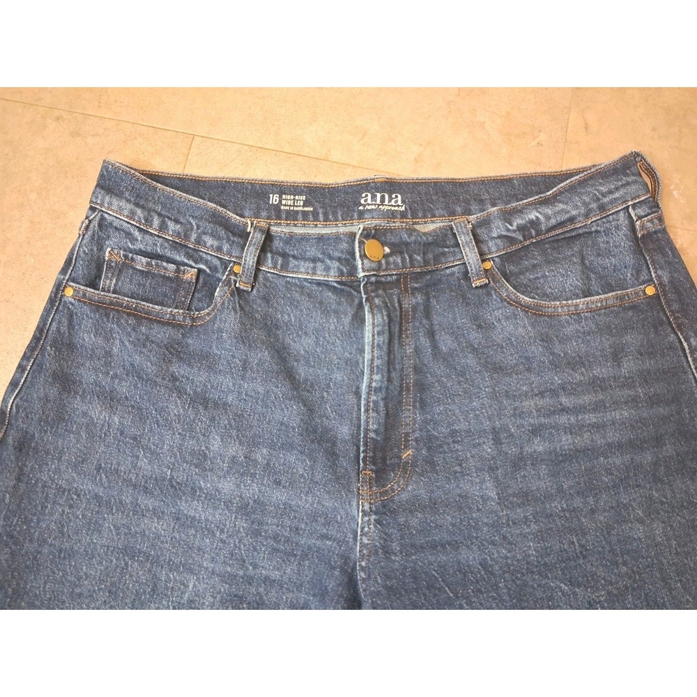 A.N.A High Rise Wide Leg Jeans Women Size 16 Barrel - Picture 5 of 9
